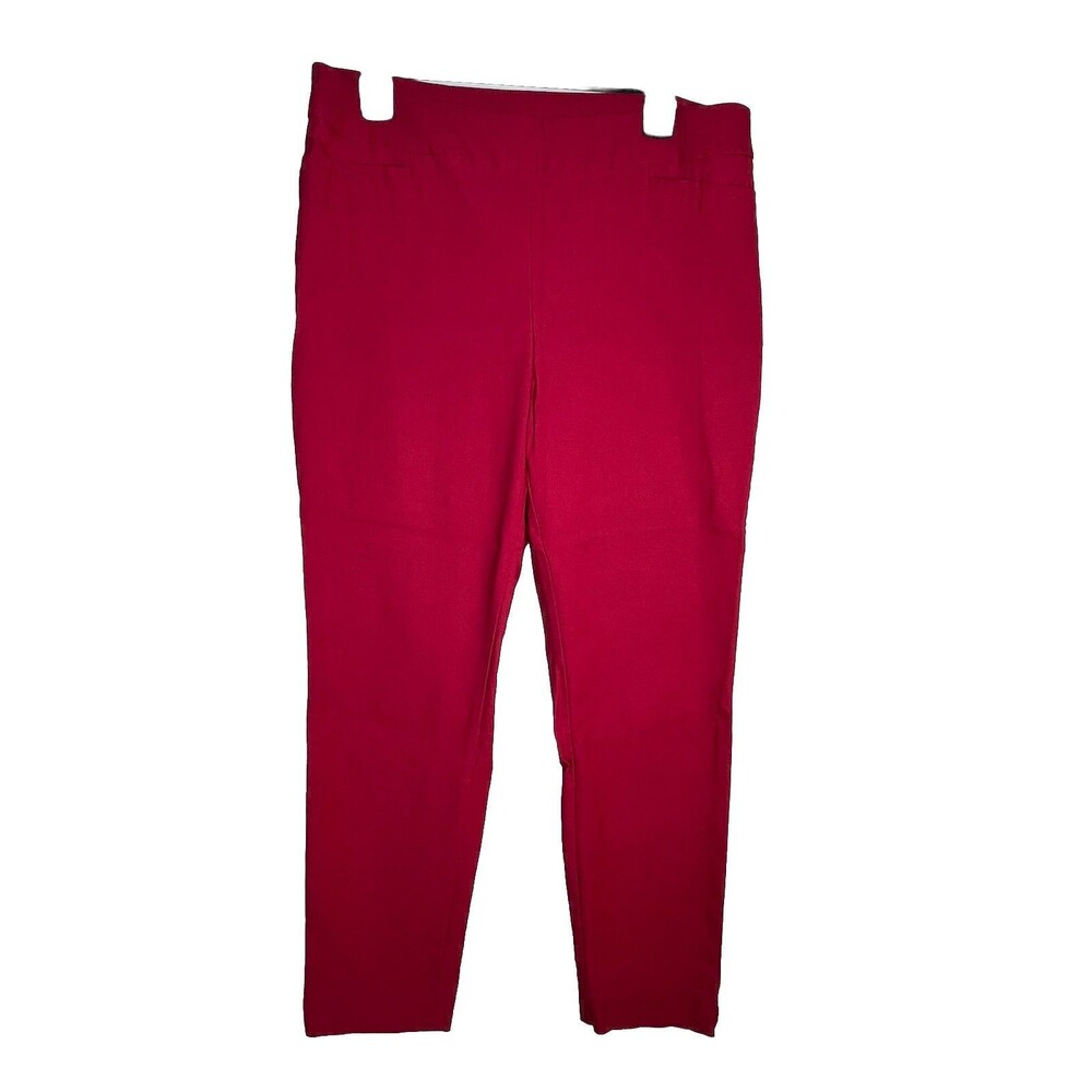 Chicos 27” Inseam Light Red Berry Pants Tummy Control Stretch Sz 2 / 12 / L